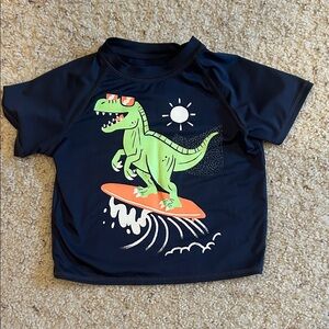 Jumping Beans Navy and Green Dinosaur Rashguard